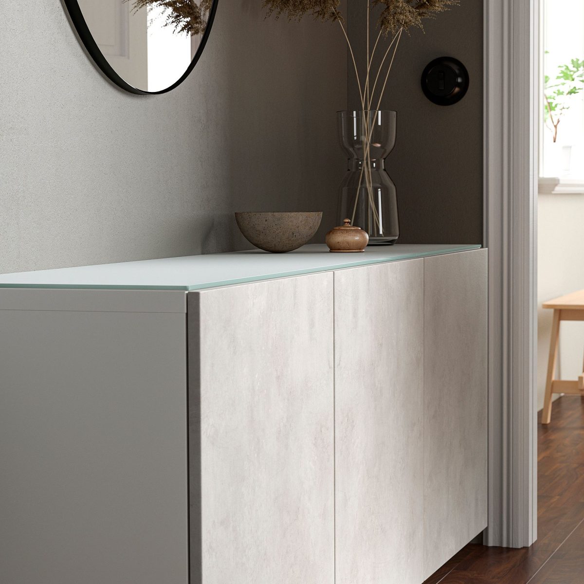 Üst Panel, Beyaz Cam, 180x40 cm – 3. görsel