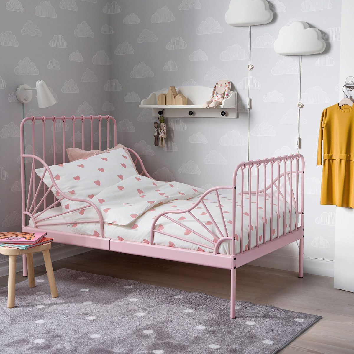 Uzayabilen Çocuk Karyolası, Açık Pembe, 80x200 cm – 2. görsel