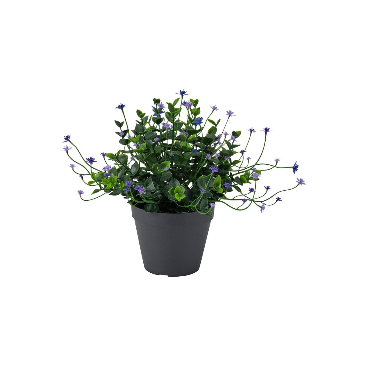 Yapay Bitki, Yeşil, 12 cm, Çiçekli Lila, İç/Dış Mekan