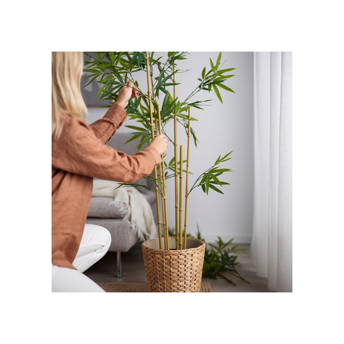 Yapay Bitki, Yeşil, 21 cm, Bambu, İç/Dış Mekan – 3. görsel