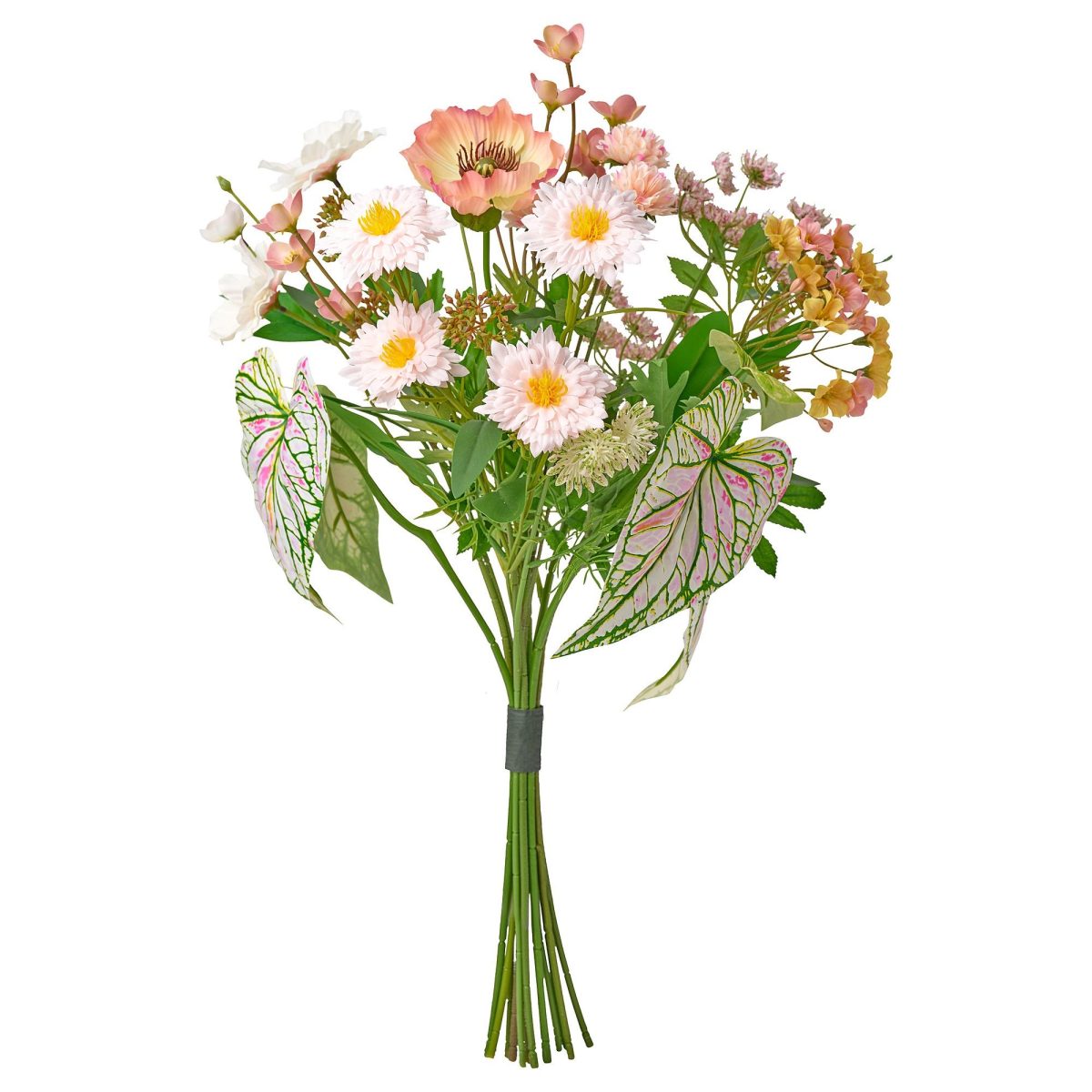 Yapay Buket, Pembe-Beyaz, 60 cm, İç-Dış Mekan