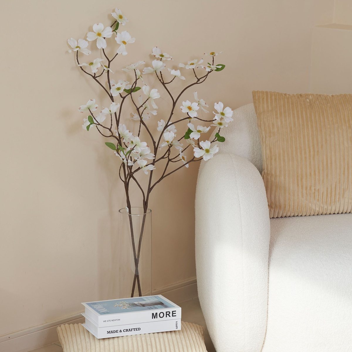 Yapay Çiçek, Beyaz, 100 cm, Kızılcık Ağacı – 3. görsel
