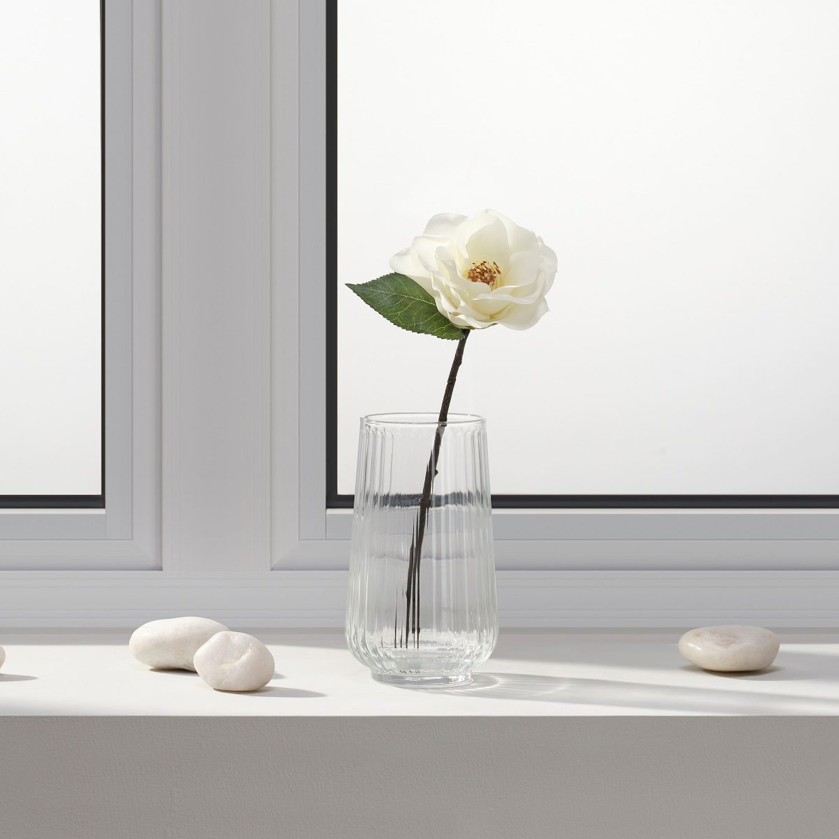 Yapay Çiçek, Beyaz, 28 cm, Kamelya – 3. görsel