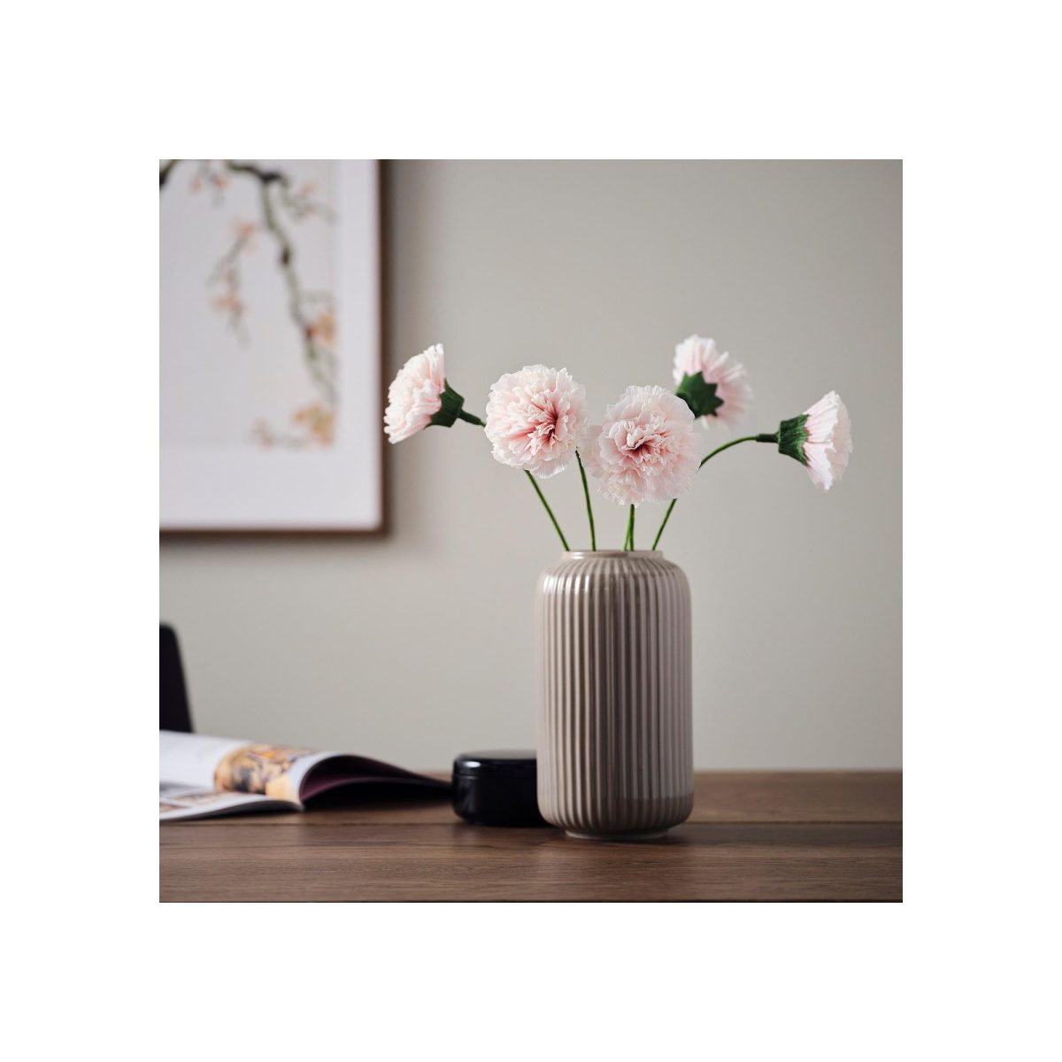 Yapay Çiçek, Beyaz, 40 cm, Karanfil – 2. görsel