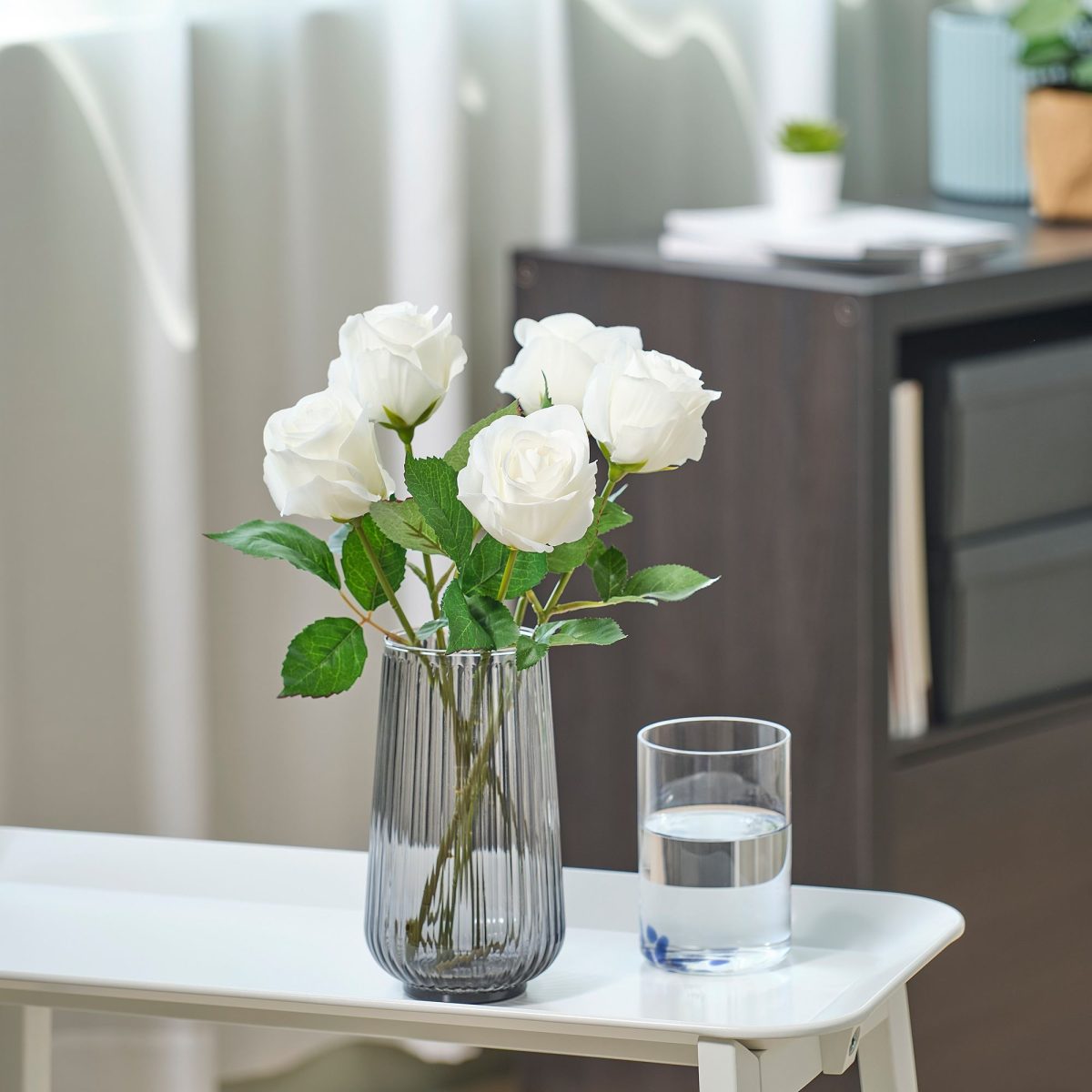 Yapay Çiçek, Beyaz, 40 cm, Yıldız Çiçeği, İç/Dış Mekan – 4. görsel
