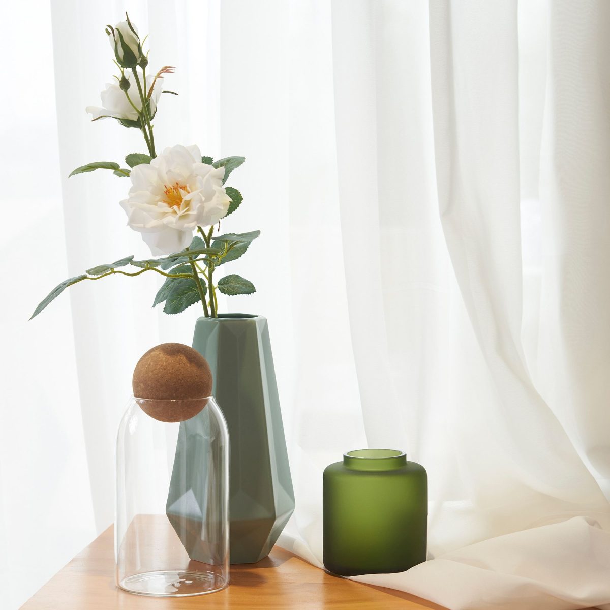 Yapay Çiçek, Beyaz, 65 cm, Gül – 2. görsel