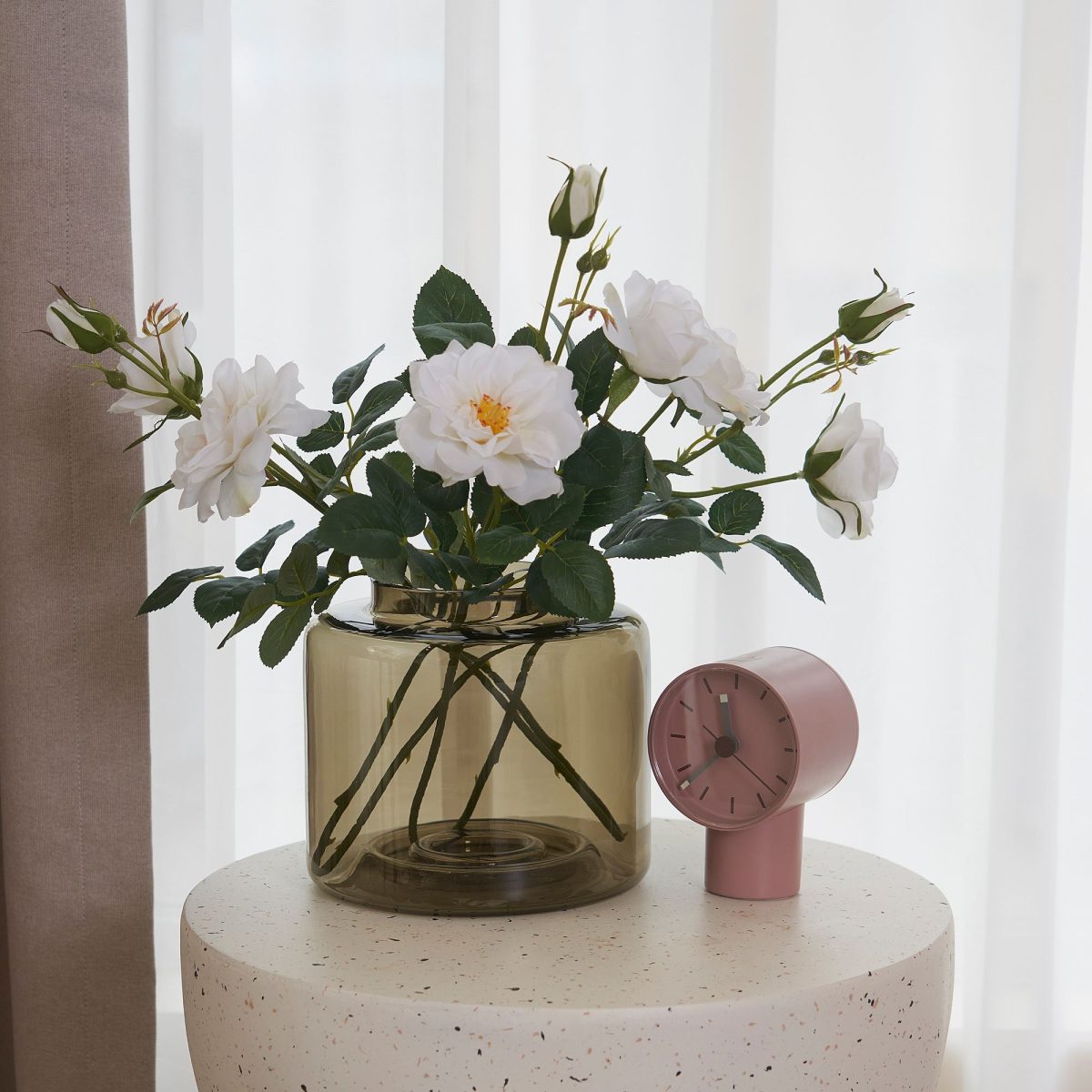 Yapay Çiçek, Beyaz, 65 cm, Gül – 3. görsel