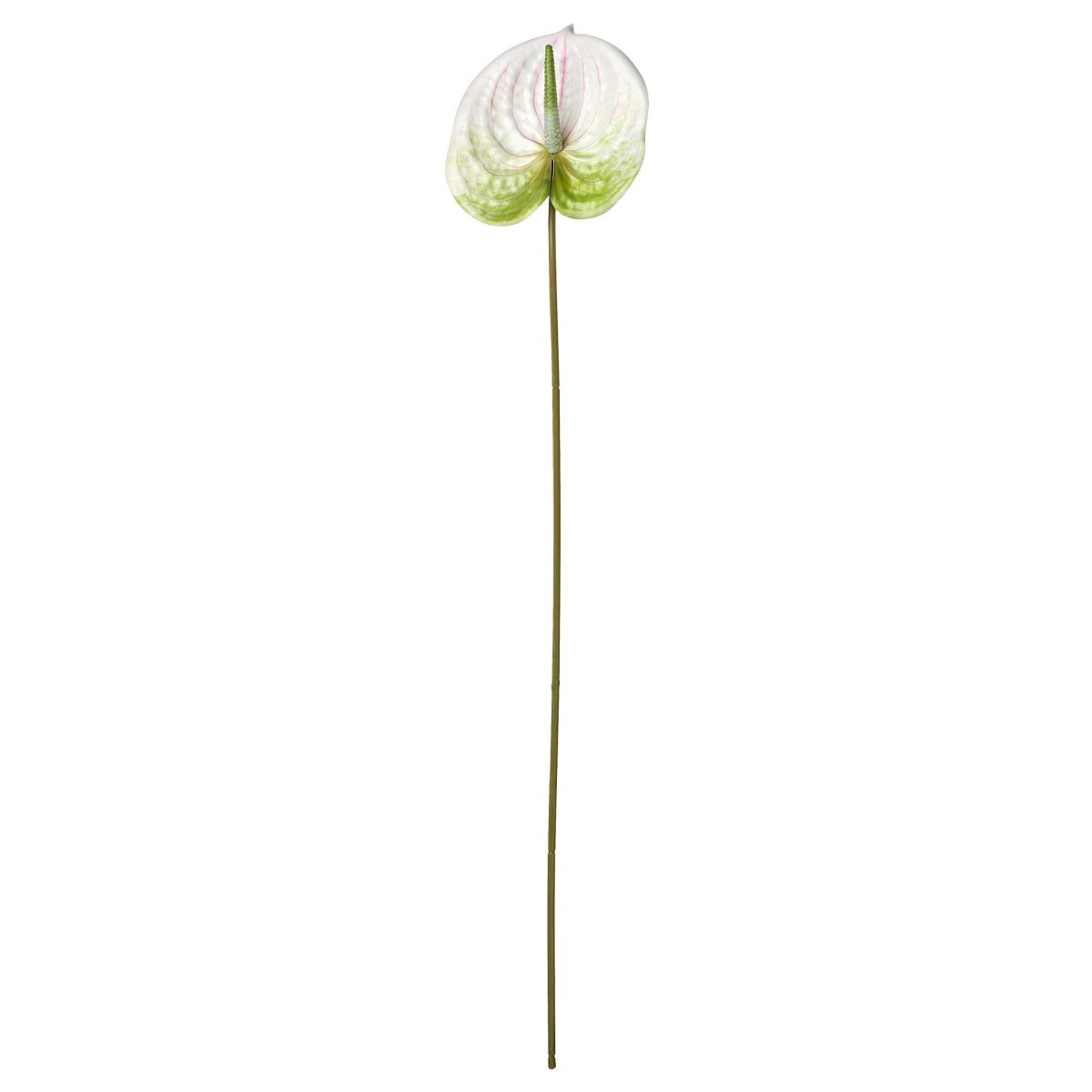 Yapay Çiçek, Beyaz, 66 cm, Anthurium, İç-Dış Mekan
