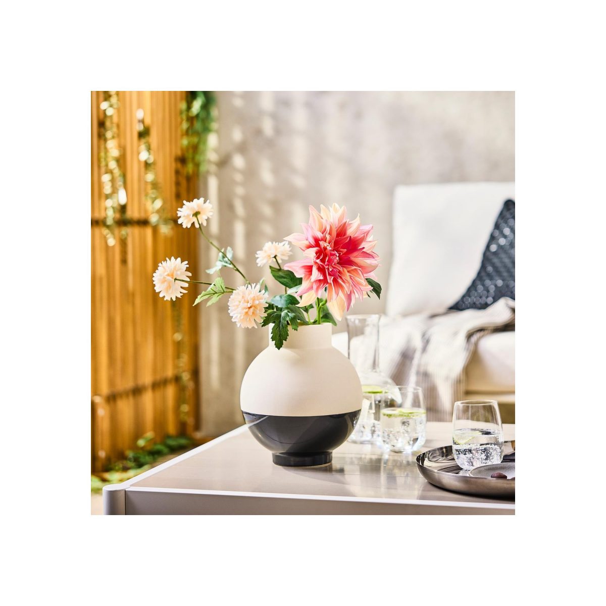 Yapay Çiçek, Beyaz, 71 cm, Krizantem, İç-Dış Mekan – 3. görsel