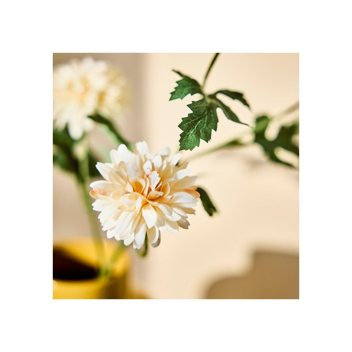Yapay Çiçek, Beyaz, 71 cm, Krizantem, İç-Dış Mekan – 4. görsel