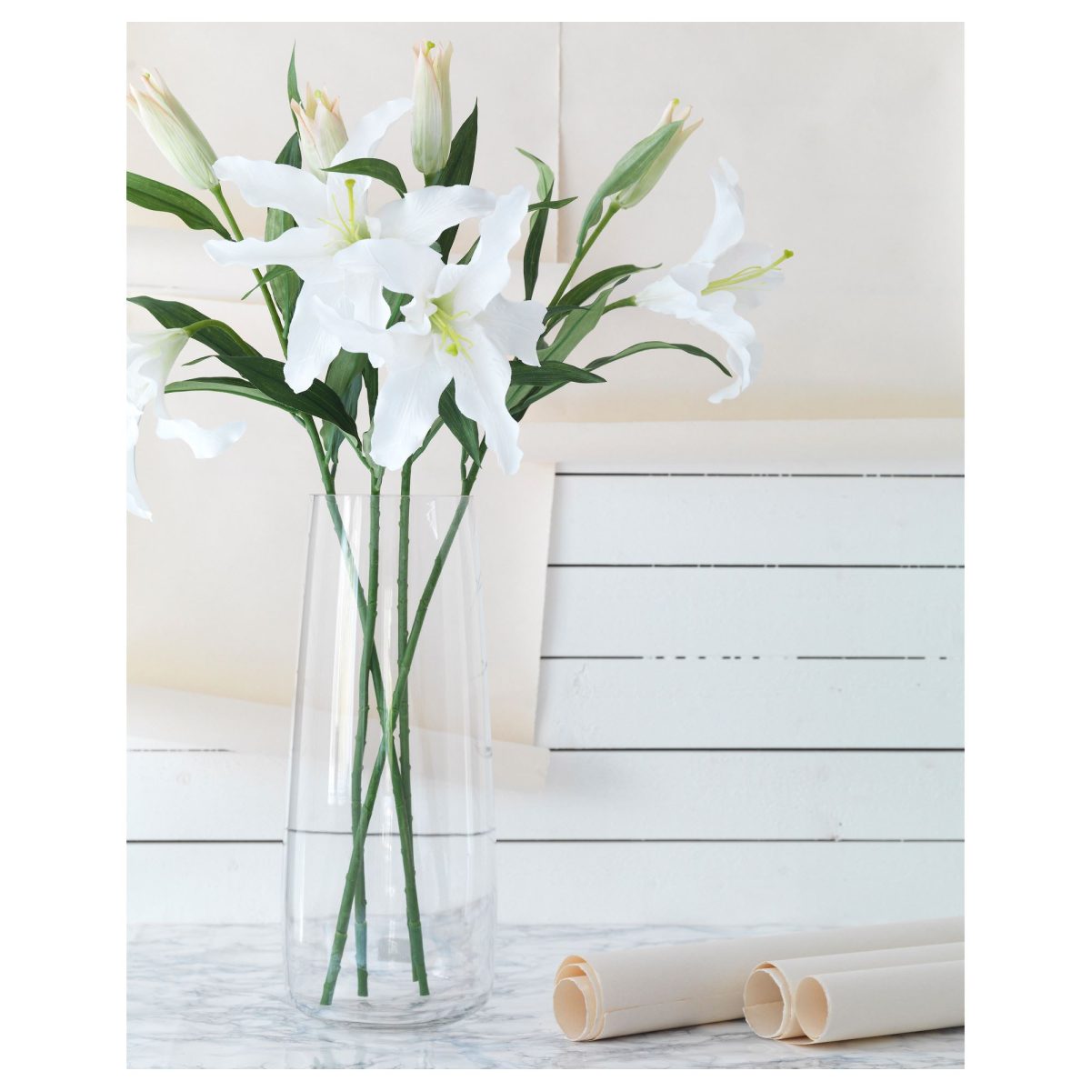 Yapay Çiçek, Beyaz, 85 cm, Zambak – 2. görsel