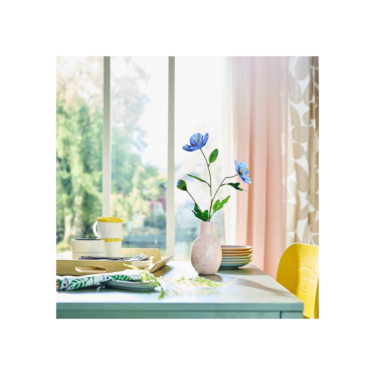 Yapay Çiçek, Mavi, 57 cm, Gelincik, İç-Dış Mekan – 2. görsel