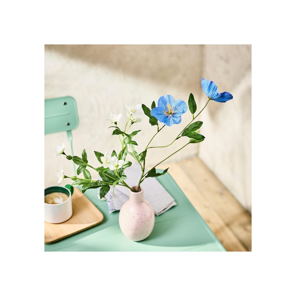 Yapay Çiçek, Mavi, 57 cm, Gelincik, İç-Dış Mekan – 3. görsel