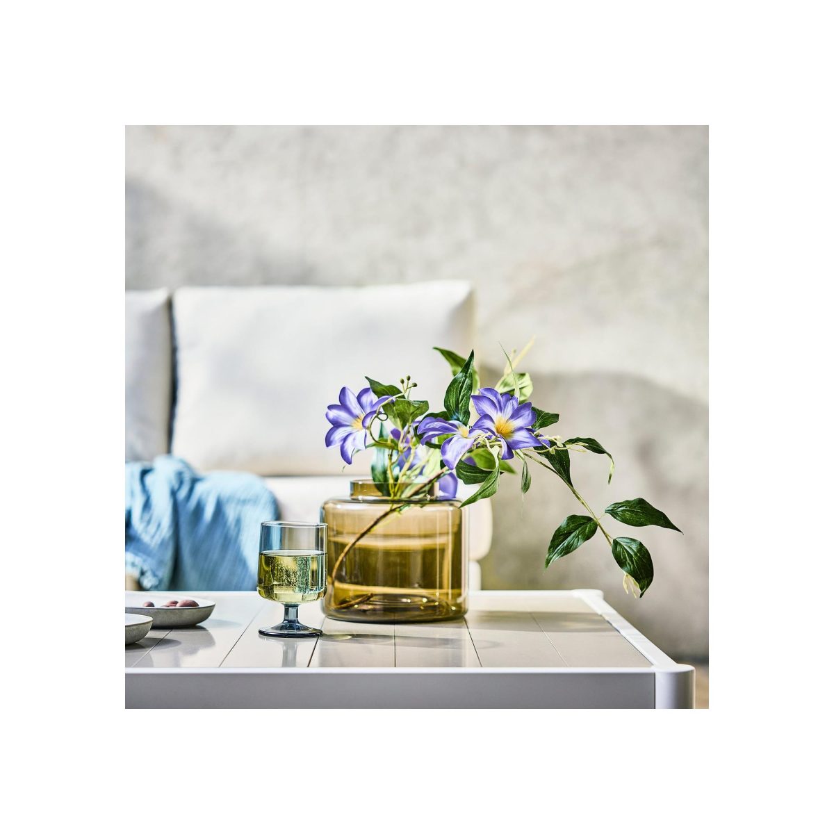 Yapay Çiçek, Mavi-Siyah, 97 cm, Clematis, İç-Dış Mekan – 2. görsel