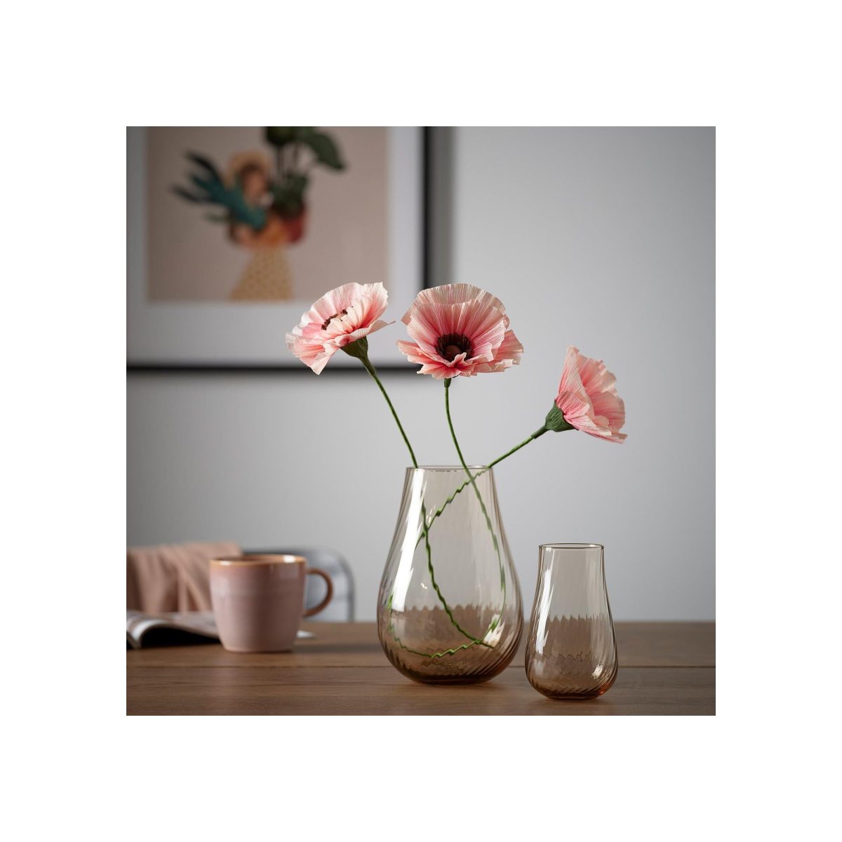Yapay Çiçek, Pembe, 40 cm, Gelincik – 2. görsel