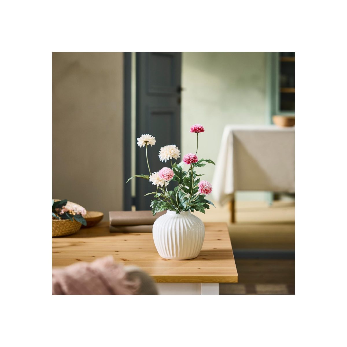 Yapay Çiçek, Pembe, 75 cm, Krizantem, İç-Dış Mekan – 3. görsel