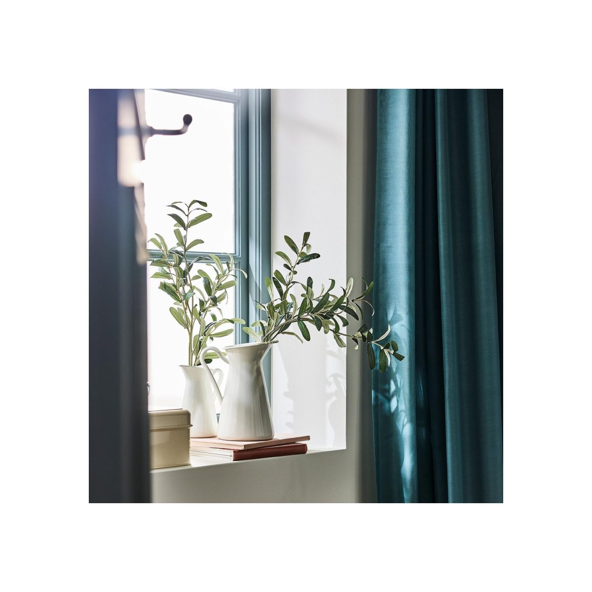 Yapay Çiçek, Yeşil, 75 cm, Zeytin Dalı, İç-Dış Mekan – 2. görsel