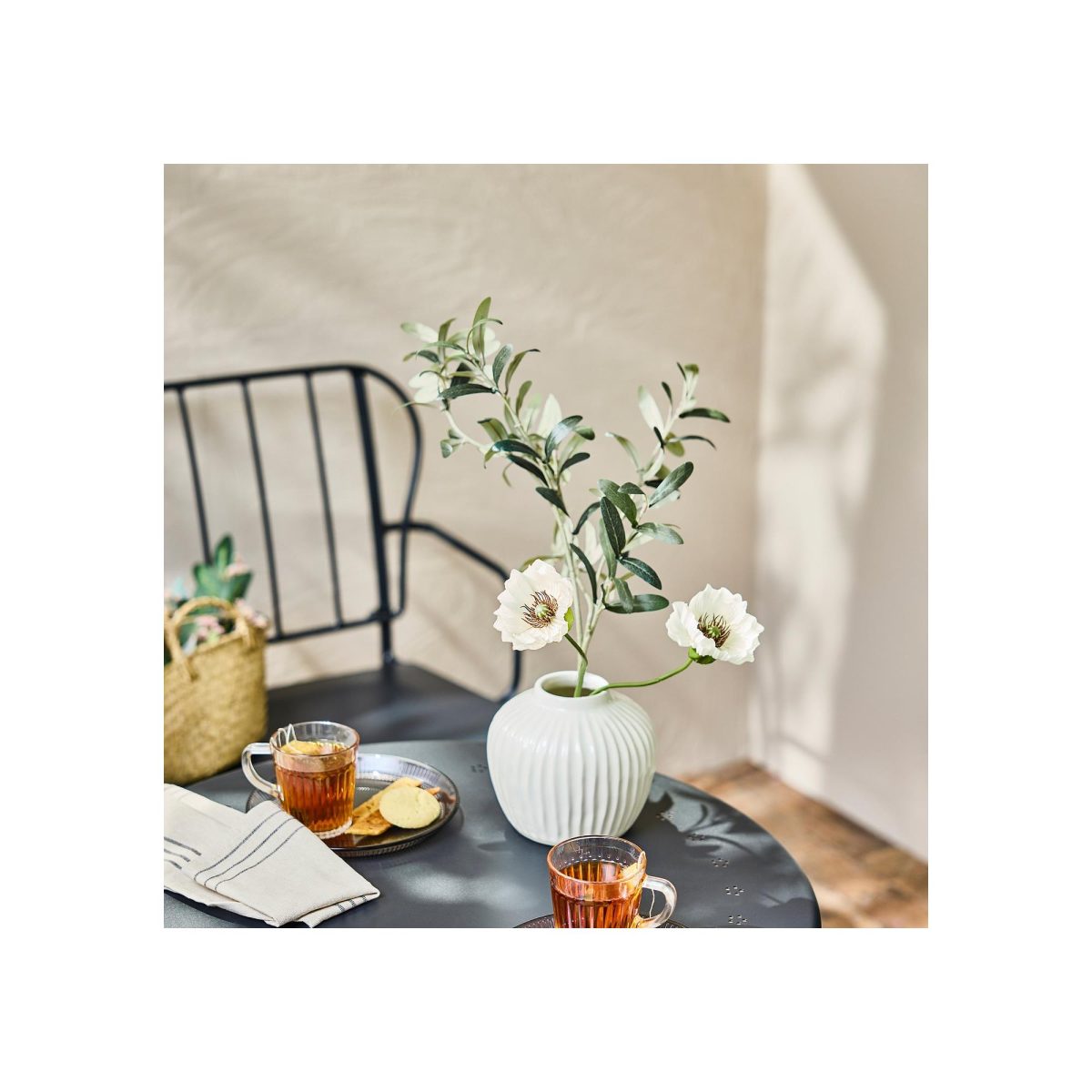 Yapay Çiçek, Yeşil, 75 cm, Zeytin Dalı, İç-Dış Mekan – 3. görsel