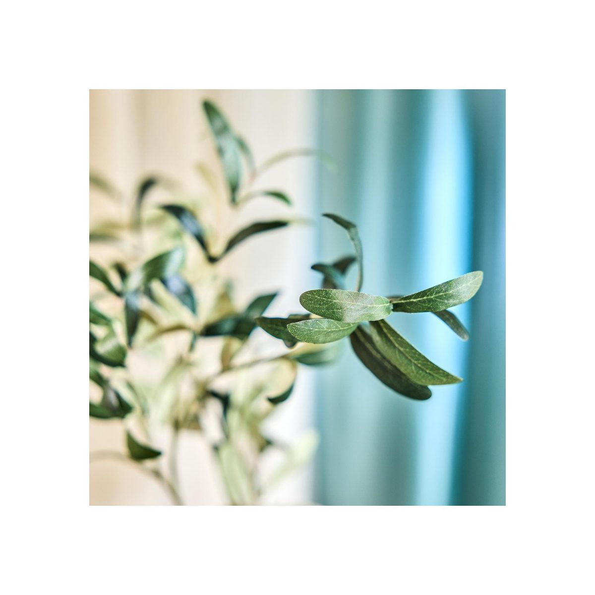 Yapay Çiçek, Yeşil, 75 cm, Zeytin Dalı, İç-Dış Mekan – 4. görsel