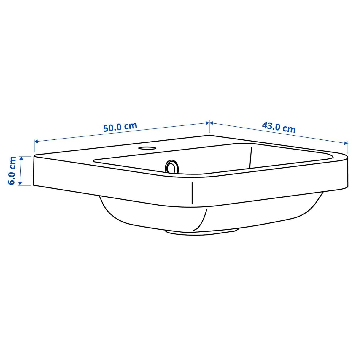 Yarı Gömme Lavabo, Beyaz, 50x43 cm – 2. görsel