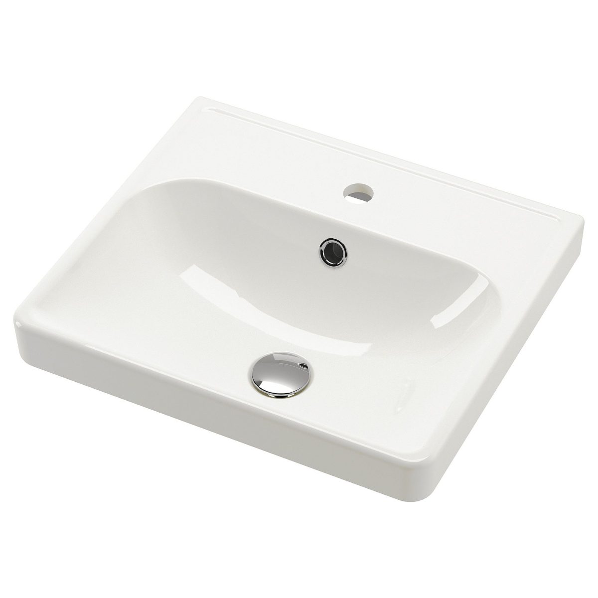 Yarı Gömme Lavabo, Beyaz, 50x44 cm