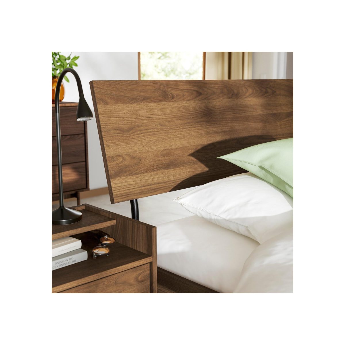 Yatak Odası Seti, Kahverengi Ceviz Görünüm, 140x200 cm, 3'lü Set – 4. görsel