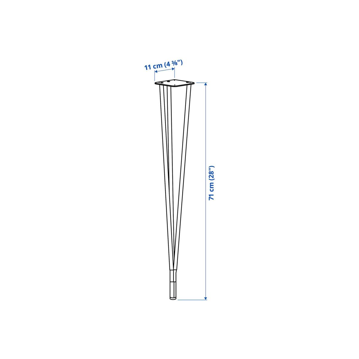 Yemek Masası Ayağı, Ayaklı Siyah-Gri, 70 cm, 4 adet – 4. görsel