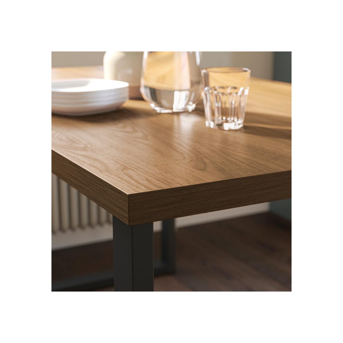 Yemek Masası Tablası, Ceviz Görünüm, 140x80 cm – 3. görsel
