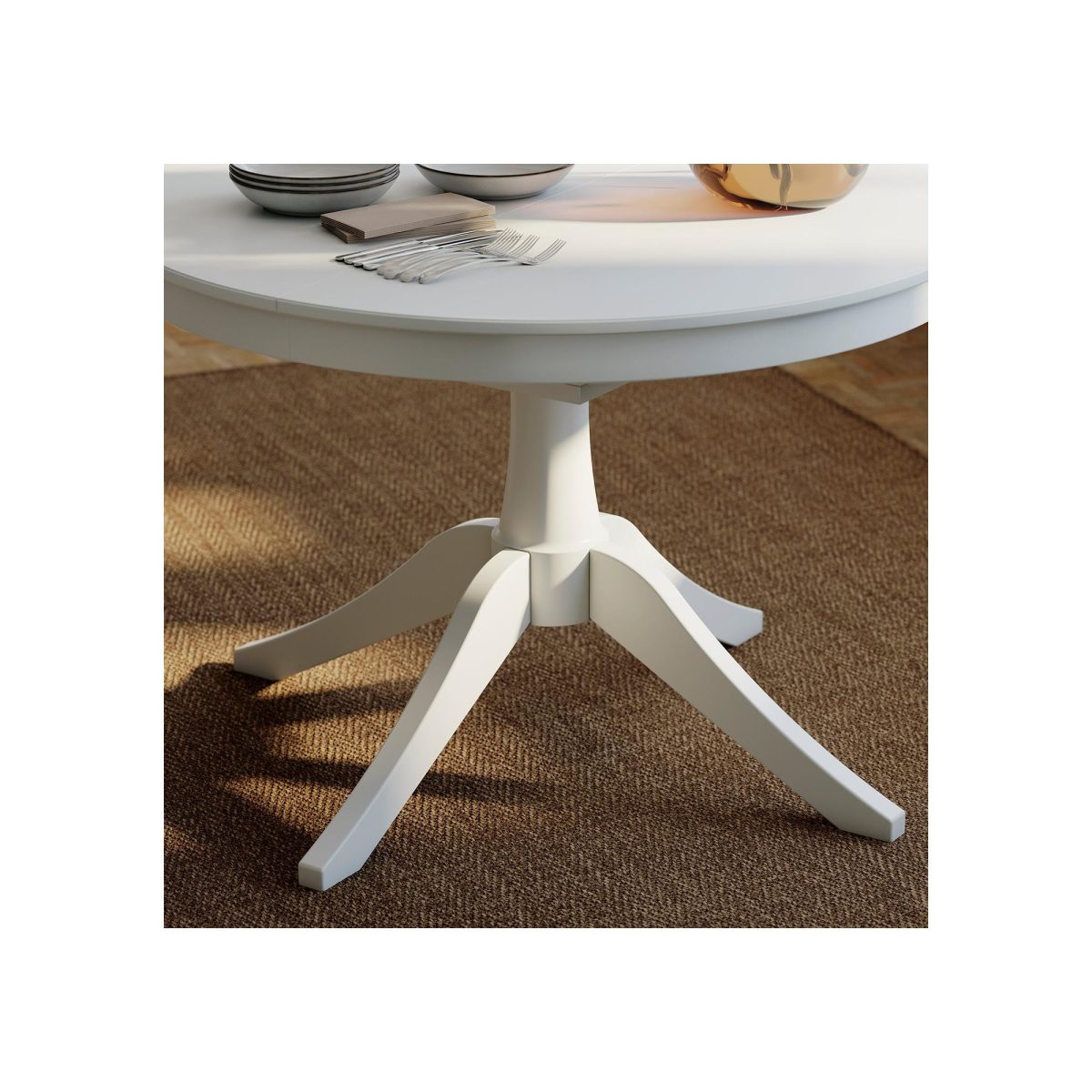 Yemek Masası Takımı, Beyaz-Tibbleby Bej/Gri, 4 sandalyeli, Açılabilir, 110/155 cm – 3. görsel