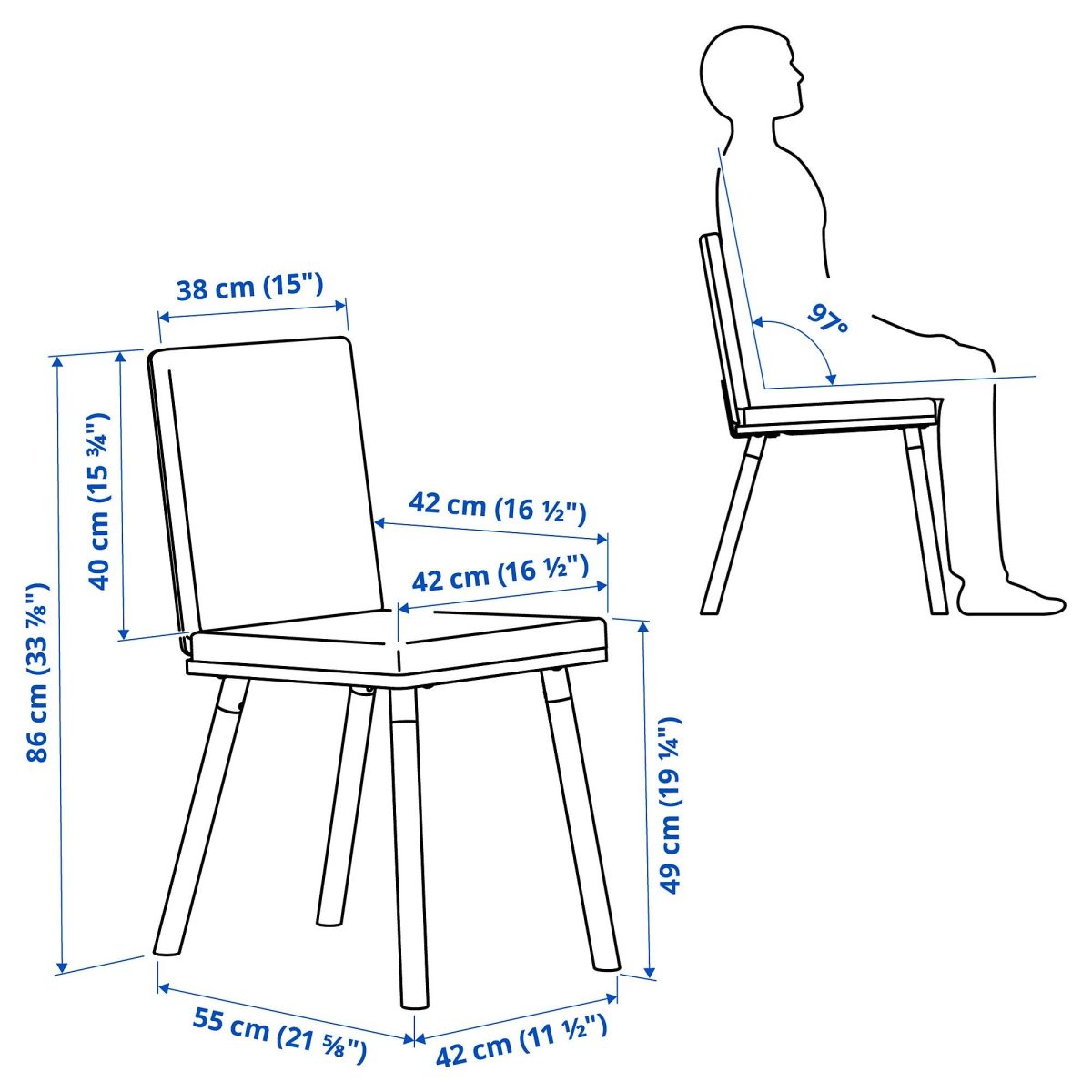 Yemek Sandalyesi İskeleti, Meşe Görünümlü – 2. görsel