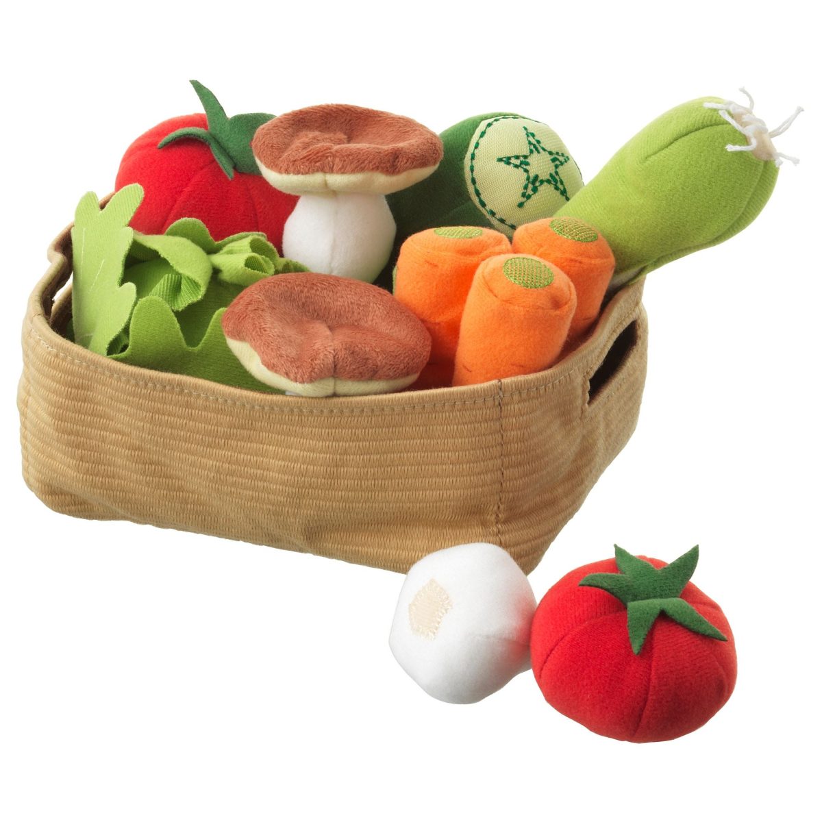 Yumuşak Oyuncak, Çok Renkli, 14 Parça, Meyve-Sebze