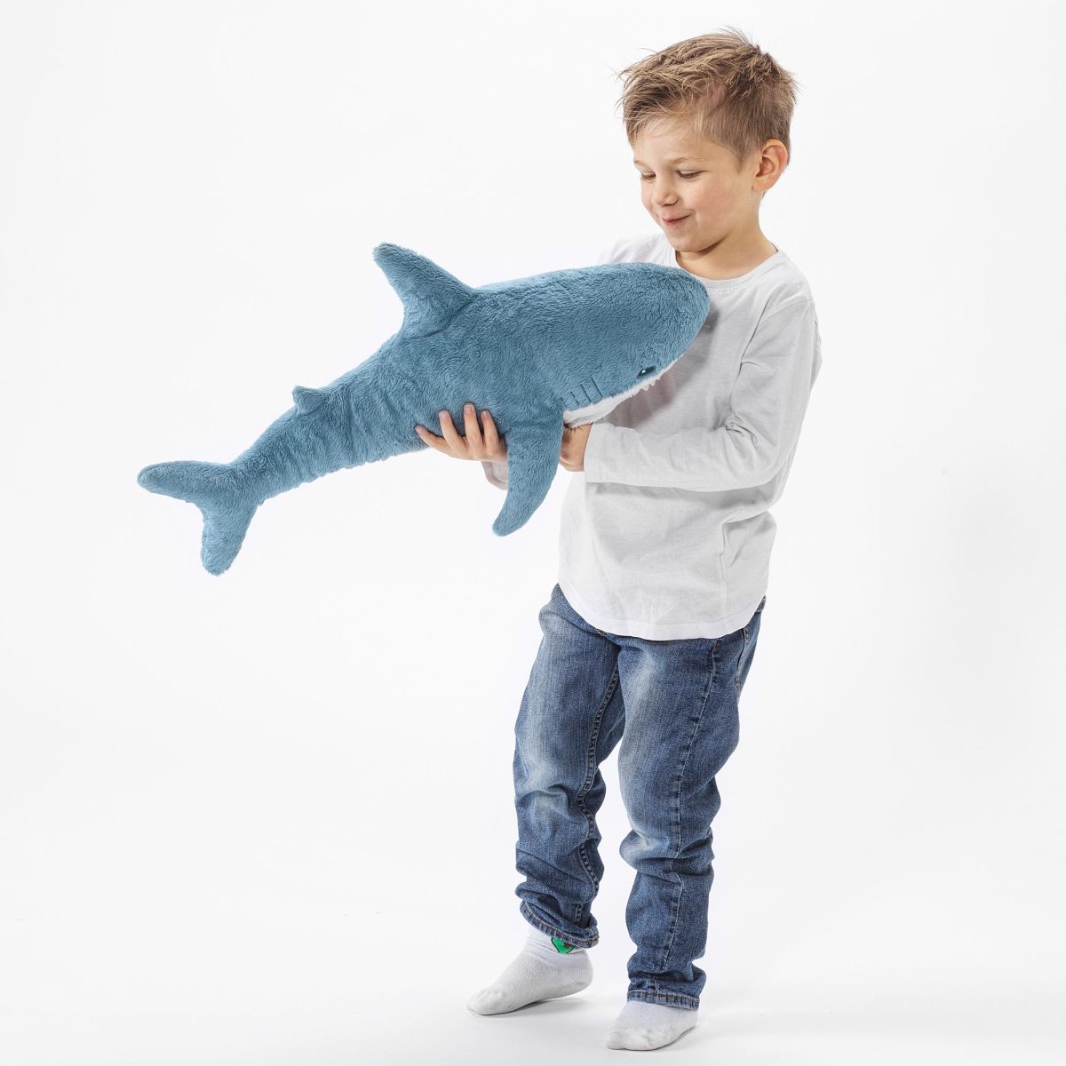 Yumuşak Oyuncak, Mavi-Beyaz, 55 cm, Köpek Balığı – 2. görsel