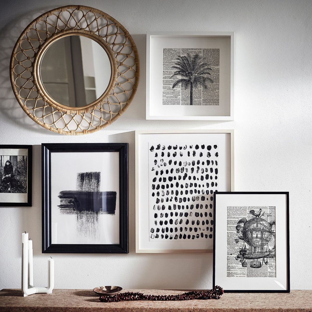 Duvar Aynası, Rattan, 55 cm – 3. görsel