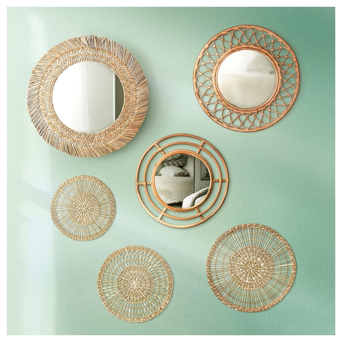 Duvar Aynası, Rattan, 55 cm – 4. görsel