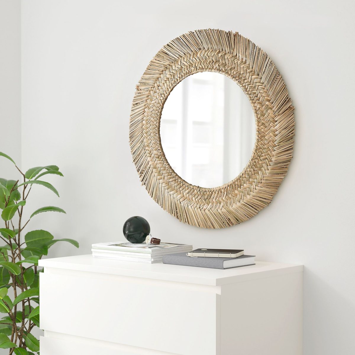 Yuvarlak Ayna, Saz El Yapımı, 63 cm – 2. görsel