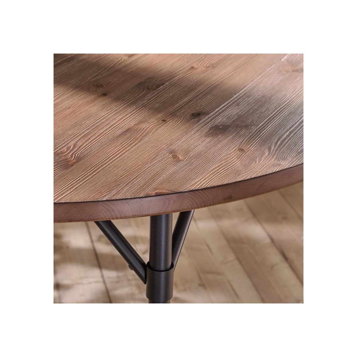 Yuvarlak Mutfak Masası, Çam-Kahverengi Vernikli, 2 kişilik, 80 cm – 3. görsel