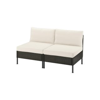 2'li Bahçe Kanepesi, Koyu Gri, 160 cm, Frösön-Duvholmen Bej, 1+1 Kişilik
