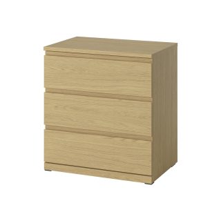 3 Çekmeceli Şifonyer, Meşe Görünümlü, 70x50x75 cm