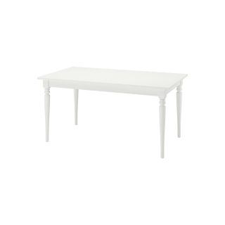 Açılır Yemek Masası, Beyaz, 4-6 kişilik, 155/215x87 cm