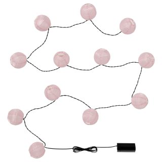 Aydınlatma Zinciri, Pembe, 12'li, Pilli