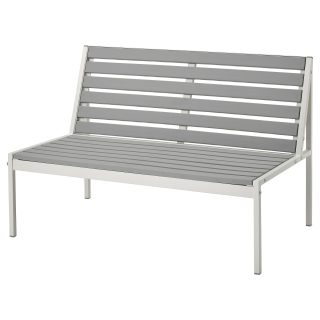 Bahçe Bankı, Beyaz-Gri, 100x59x67 cm, Mindersiz