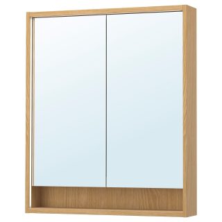 Banyo Duvar Dolabı, Meşe Görünümlü, 80x15x95 cm