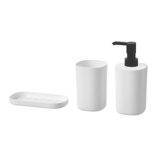 Banyo Seti, Beyaz, 3 Parça