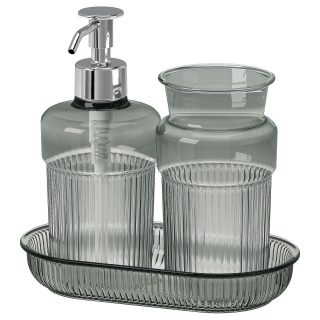 Banyo Seti, Gri, 3 Parça
