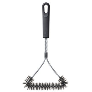 Barbekü-Izgara Temizleme Fırçası, Paslanmaz Çelik-Siyah, 35 cm