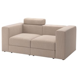 Baş Destekli 2'li Kanepe, Gri-Bej