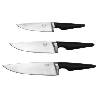 Bıçak Seti, Paslanmaz Çelik-Siyah, 3 Parça