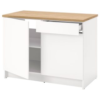 Çekmeceli ve Kapaklı Alt Dolap, Beyaz, 120 cm