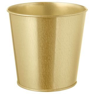Çelik Saksı, Pirinç Rengi, 12 cm