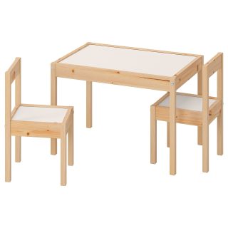 Çocuk Masa Seti, Beyaz-Çam, 3 Parça